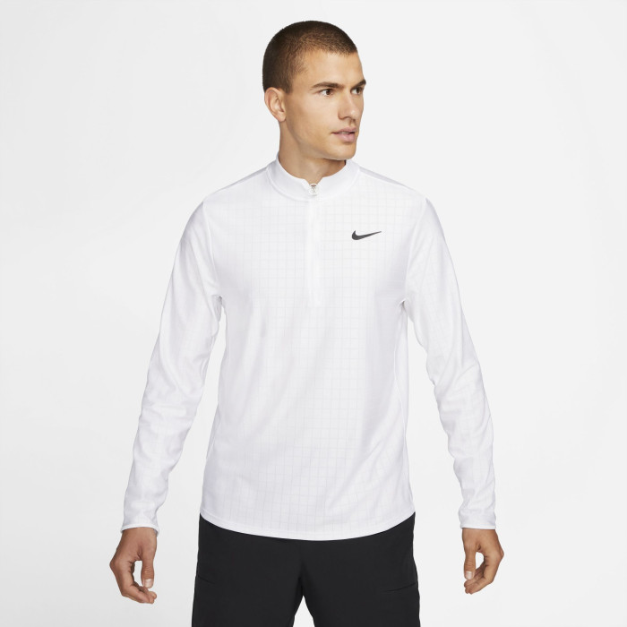 Nike Court Advantage LS Top Homme Hiver 2021 - blanc, obsidien
