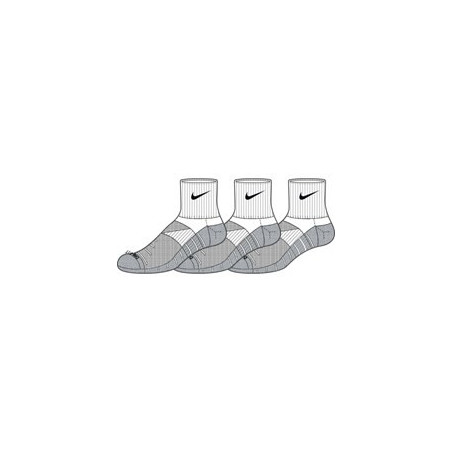 NIKE DRY LIGHTWEIGHT SOCKS X3 COURTES DRI-FIT BLANCHES - 