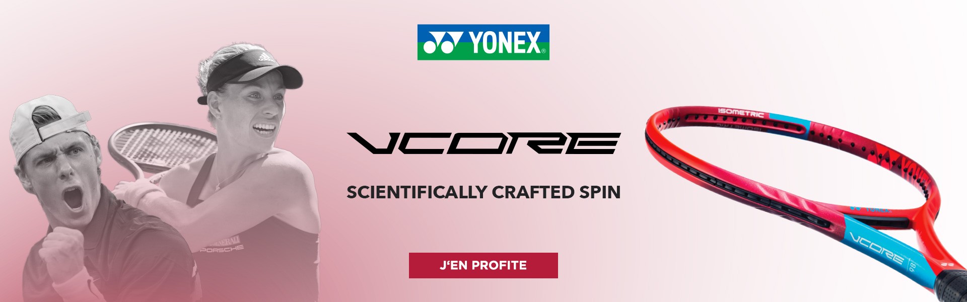 Kerber Nouveau: YONEX VCORE 100 Galaxy Black avec corde raquette de tennis 300 g 