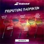 Nouveautés et promotions sur les raquettes Babolat Badminton.