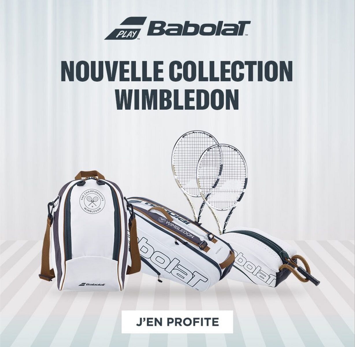 collection raquette et sacs de tennis babolat wimbledon sur protennis