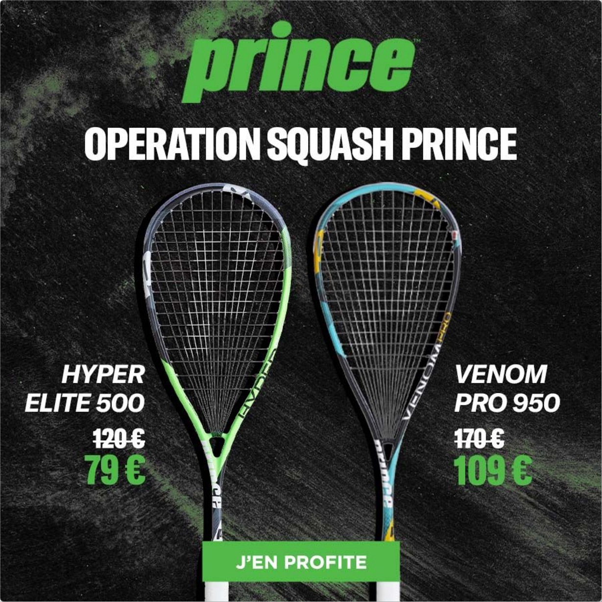 Offre exceptionnelle sur les raquettes de Squash Prince - Protennis